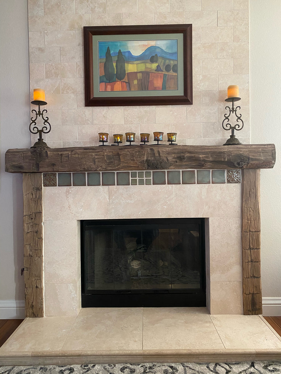 RECLAIMED WOOD MANTELS Reclaimed Wood Source   Copy Of Hand Hewn Install 1200x1200 