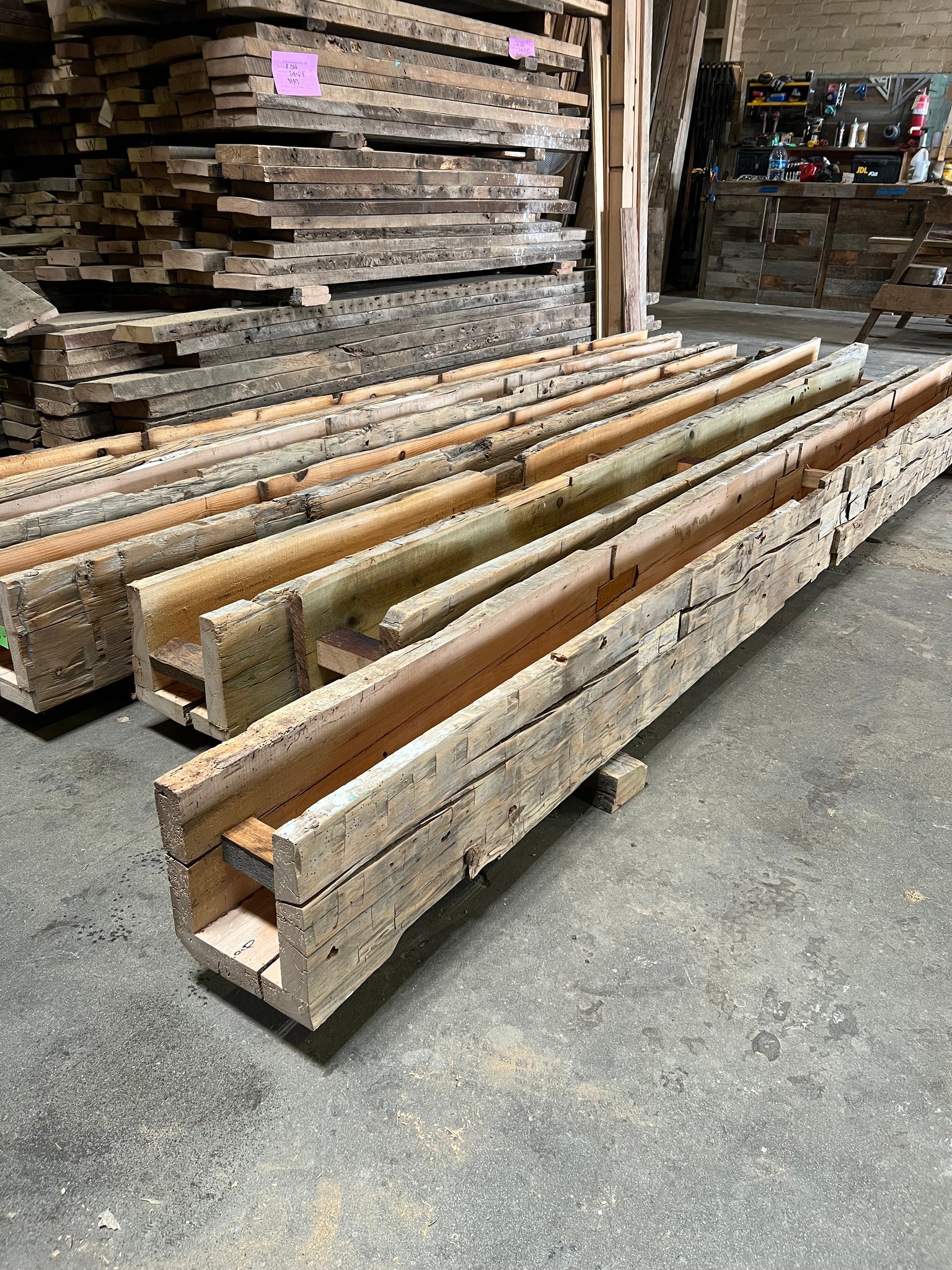 Reclaimed Box Beams | "Vintage Hand Hewn" – Reclaimed Wood Source