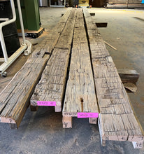 Load image into Gallery viewer, reclaimed wood, hand hewn box beams
