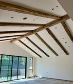 Load image into Gallery viewer, hand hewn box beams residential project

