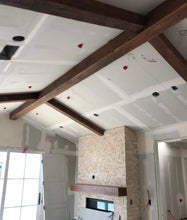 Load image into Gallery viewer, reclaimed doug fir box beams house install
